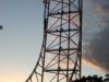 Dragster: in silhouette against a moody sky